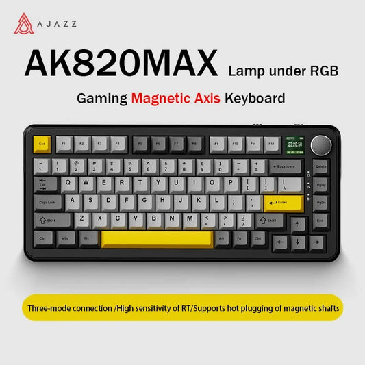AK820MAX Magnetic Axis Wire/Wireless RGB Mechanical Keyboard Gasket Structure Full-Key Hot-Swappable for E-Sports Keyboard