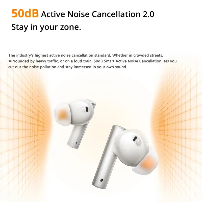 New Global Version  Buds Air 6 Wireless Earphone 50Db Active Noise Cancelling 40 Hour Battery Life Bluetooth 5.3 Headphone