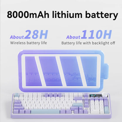 AK980 Gaming Mechanical Keyboard Three Mode Wireless Bluetooth Wired Hot Swap PBT Gasket RGB for PC Laptop Gamer 99 Keys