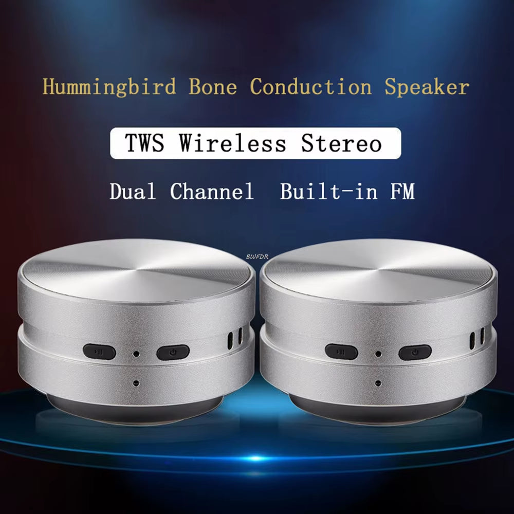 Mini Hummingbird Bone Conduction Speaker Bluetooth-Compatible TWS Wireless Stereo Dual Sound Audio Box Speakers with FM Radio