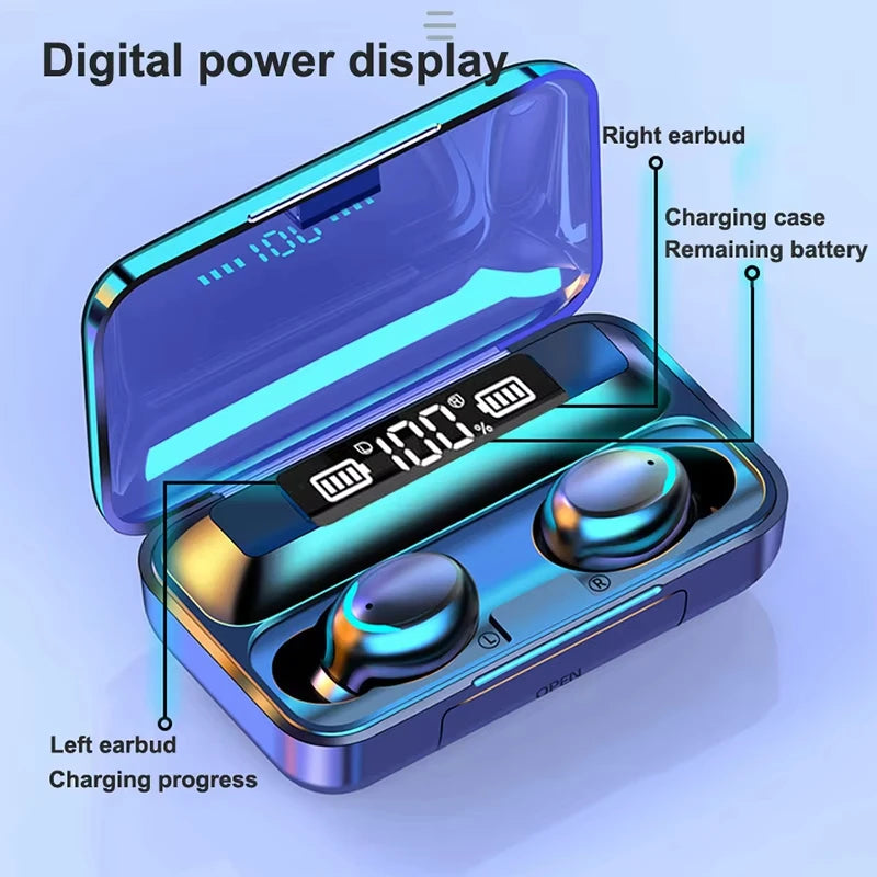 Wireless Bluetooth Earphones Wireless In-Ear Gaming Headset with Digital Display Sports Headset Audifonos Bluetooth